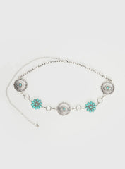 Like A Charm Chain Belt Silver Blue