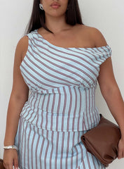 Del Rio Off The Shoulder Top Blue Maroon Curve