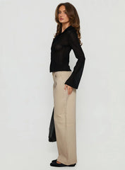Lando Low Rise Straight Leg Jeans Tan