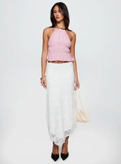 Freebirds Lace Midi Skirt White