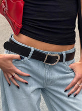 Breslin Belt Black Silver