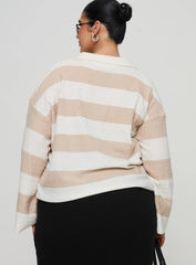 Rick Sweater White Beige Curve