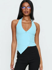 Avrilla Wrap Knit Top Blue