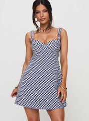 Mcbeath Mini Dress Navy Check