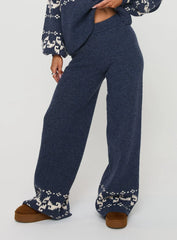 Alpine Knit Pants Navy Cream
