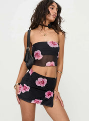Corella Set Black Pink Floral