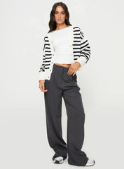 Karlson Striped Cardigan Cream Black