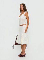 Quani Lace Midi Skirt Cream