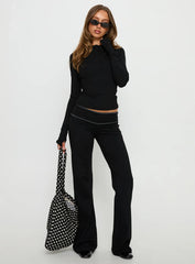 Kobee Jersey Flare Pants Black Grey