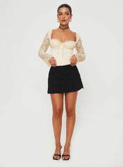 Markwell Long Sleeve Bodysuit Cream