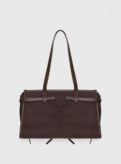 Beaming Bow Detail Shoulder Bag Brown
