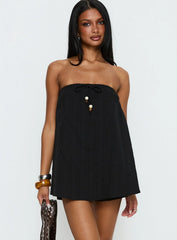 Isafelia Strapless Playsuit Black