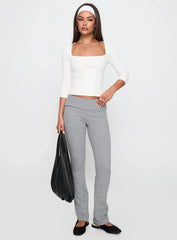 So American Rib 3 4 Sleeve Top White