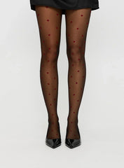 In My Heart Stockings Black Red
