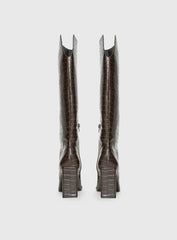 Good Judgement Knee High Boots Chocolate