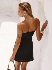 Nika Strapless Mini Dress Black