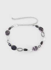 Felon Beaded Chain Belt Silver Black