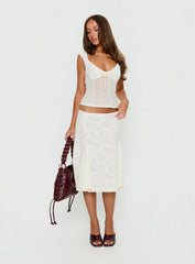 Quani Lace Midi Skirt Cream