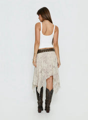 Dark Mirage Asymmetrical Midi Skirt Multi