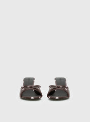 Etiquette Peep Toe Heels Brown Pink Polka