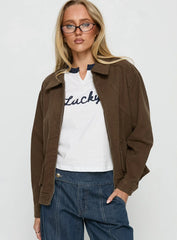 Nelsie Collared Oversized Jacket Green