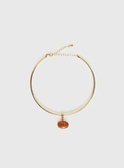Tiera Gemstone Pendant Necklace Gold
