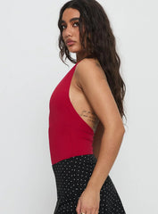 Sugarberry Cut Out Bodysuit Red