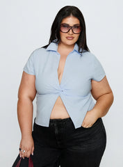 Lover Blues Twist Top Blue Curve