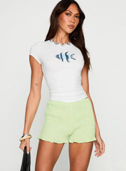 Livitie Shirred Micro Shorts Green