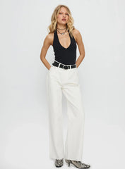 Henesey High Rise Straight Leg Jeans White Wash