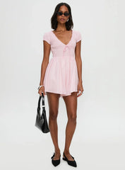 Wescott Stripe Playsuit Pink White