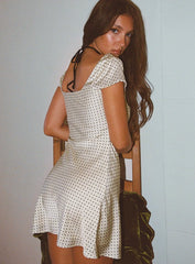 Lucienna Polka Dot Mini Dress White Black Petite