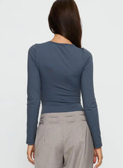 Make It Yours Cut Out Long Sleeve Bodysuit Slate