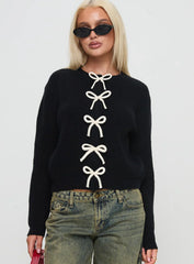 Rosalee Cardigan Black White