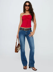 Archway Strapless Top Red