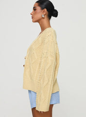Daxtan Cable Cardigan Lemon