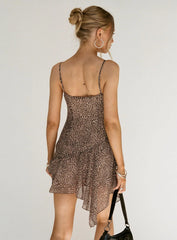 Immunity Asymmetrical Mini Dress Leopard