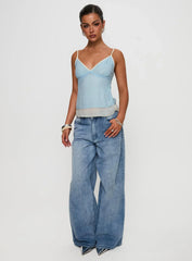 Majorie Layered Top Blue Cream