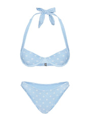 Harpie Underwire Bikini Top Blue Polka Dot