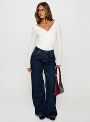 Right Here Cross Detail Bodysuit White