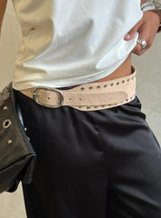 Spheres Stud Belt Beige Silver