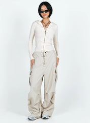 Elingford Zip Up Hooded Sweater Cream