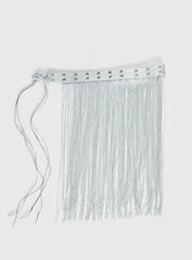 Artemas Studded Tassel Belt Silver