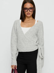 Tonee Wrap Knit Cardigan Grey