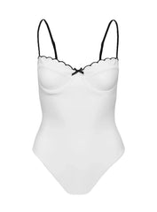 Claryssa Scallop One Piece White Black