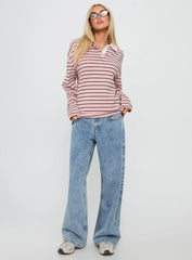 High Regard Collared Jersey Pink Stripe
