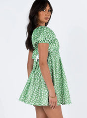 Lets Dance Mini Dress Green Floral