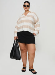 Rick Sweater White Beige Curve