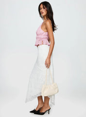 Freebirds Lace Midi Skirt White