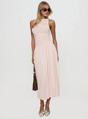 Reveur Ruched Maxi Dress Pink